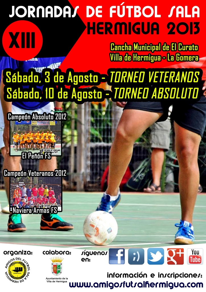 Cartel XIII Jornadas de Futbol Sala Hermigua 2013
