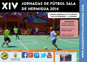 Cartel XIV Jornadas de Fútbol Sala de Hermigua 2014
